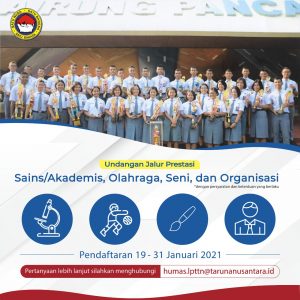 SMA TN Menerima Siswa Baru Jalur Prestasi Sains/Akademis, Olahraga, Seni dan Organisasi