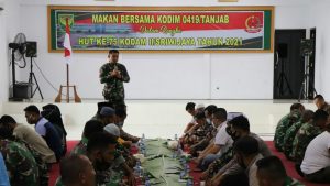 Kodim 0419/Tanjab Gelar Syukuran Sambut HUT Kodam II/Swj Ke 75 Tahun 2021
