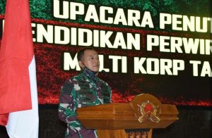 Danpussenif Kodiklat TNI AD Tutup Pendidikan Perwira Pelatih Multi Korps TA. 2021