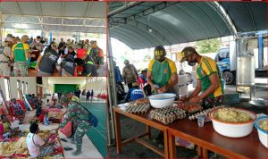 Banjir di Keerom, Satgas Yonif MR 413 Kostrad Gelar Dapur Lapangan