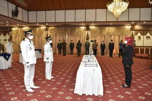 Pj Gubernur Jambi Lantik Bupati Terpilih Secara Hybrid, ini Pesannya Kepada KDH