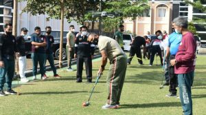 Untuk Mengasah Ketelitian Dan Kesabaran, Danrem 042/Gapu Ajak Bermain Gate Ball