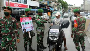 Cegah Covid-19, Prajurit Kodim Jayapura Intensifkan Patroli Prokes 