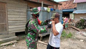 Pra TMMD Di Sungaiterap Bukan Hanya Melaksanakan Kegiatan Fisik, Juga Sosialisasikan Prokes