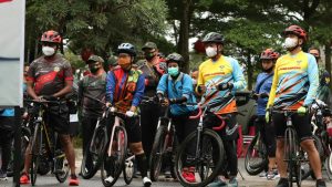Pangdam II/Sriwijaya Gowes Bersama Ketua Komisi I DPR RI Meutya Hafid