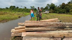 Kayu Bahan Jembatan yang Digunakan Dalam TMMD 110 Sungaiterap Berkualitas