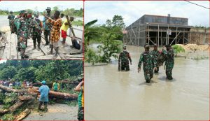 TNI Turun Langsung Bantu Masyarakat Korban Banjir Keerom