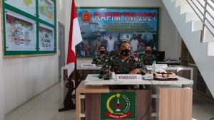 Danrem 042/Gapu Ikuti Rapim TNI 2021 Secara Virtual