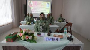 Ketua Persit KCK Koorcab Rem 042 Ikuti Virtual Talk Show Sosialisasi Gejala Kanker Payudara Bersama YKPI