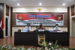 Kapolres MuaroJambi Pimpin Rakor Pembentukan PPKM Berbasis Mikro dan Louncing Aplikasi Disiko