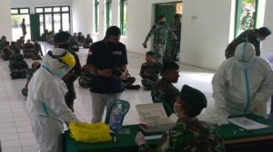 Personel Satgas TMMD Ke-110 Kodim 0415 Batanghari Ikuti Rapid Test