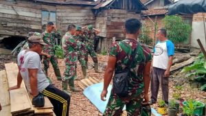 Satgas TMMD Kodim Batanghari Kembali Bedah rumah Milik Sulaiman