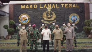 Danlanal Tegal Sambut Kedatangan Tim Kemenko Polhukam RI di Mako Lanal