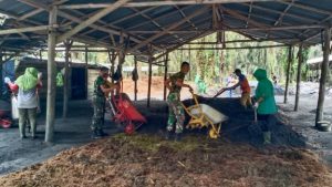 Gelar Pelatihan Pembuatan Pupuk Kompos, Upaya Kodim Tanjab Bantu Ekonomi Petani