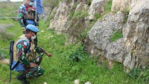 Satgas Garuda Temukan Mortir Aktif di Daerah Blue Line