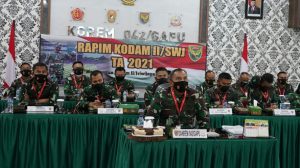 Danrem 042/Gapu Ikuti Rapim Kodam II/Sriwijaya Tahun 2021
