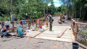 Sudah Tiga Unit Jembatan di Lokasi TMMD Desa Sungaiterap Selesai Dibangun