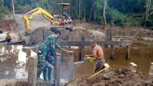 Satgas TMMD Batanghari Targetkan Jembatan Titik ke Tiga akan Selesai secepatnya