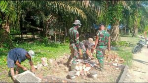 Tugu Prasasti TMMD Kodim Batanghari Mulai di Bangun
