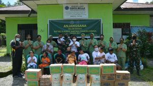 Sambangi Yayasan Ibu dan Anak Cinta Bella, Dandim 1710/Mimika Beri Bantuan Anak Lumpuh Otak