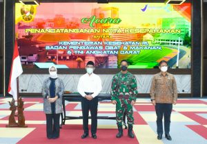 Kasad bersama Menkes dan Kepala BPOM Tandatangani Nota Kesepahaman Penelitian