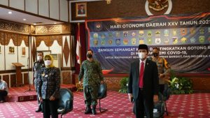 Kasrem 042/Gapu Hadiri Upacara Peringatan Hari Otonomi Daerah Tahun 2021