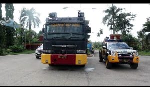 Cegah Klaster Baru Pasca Libur Lebaran, Polres Muarojambi Semprotkan Disinfektan