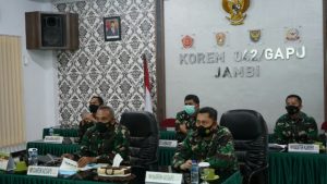 Danrem 042/Gapu Ikuti Rakor Satgas Penanganan Covid-19