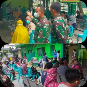 Dandim 0415/Batanghari Tinjau Langsung Vaksinasi Covid -19 Untuk Keluarga Besar TNI