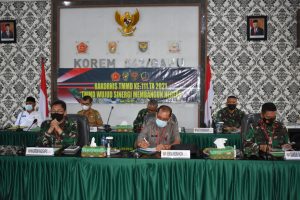 Dandim 0420/Sarko Ikuti Rakornis TMMD Ke-111 Melalui Vicon