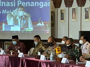 Danrem 042/Gapu Hadiri Rapat Koordinasi Penanganan Covid-19 dan Mitigasi Bencana Wilayah Jambi