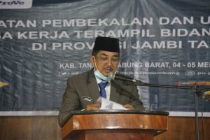 Bupati Tanjab Barat, Buka Pembekalan dan Uji Sertifikasi Bidang Konstruksi
