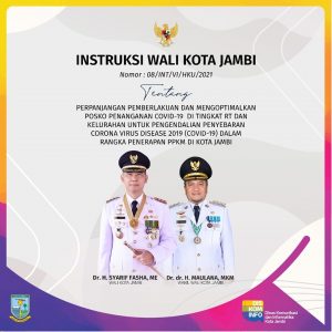 Wali Kota Jambi, Perpanjang Penerapan PPKM di Kota Jambi