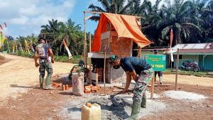 Pengerjaan Tugu TMMD Ke 111 di Desa Bukitberingin Terus Berlanjut