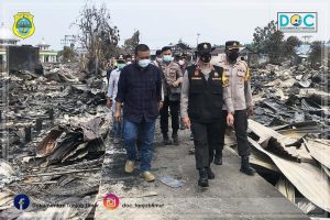 Bupati Dampingi Kapolda Tinjau Lokasi Kebakaran di Desa Mendahara Tengah