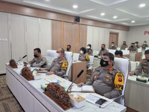 Kapolda Jambi Monev Penanggulangan Covid-19 dengan Kapolres Wilayah Jambi Barat