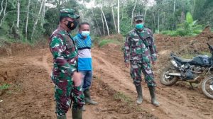 Dandim 0420/Sarko Cek Lokasi Peningkatan Jalan ‎TMMD di Bukit Beringin