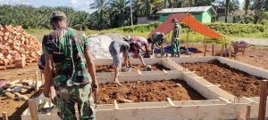 Guna Tingkatkan Keamanan Desa, Kodim Sarko Bangun Poskamling di Lokasi TMMD