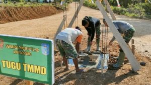 Pembangunan Tugu Prasasti TMMD Mulai Dikerjakan