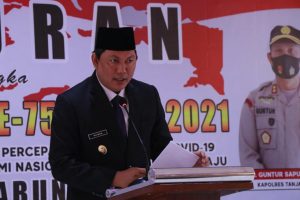 Wabup Tanjab Barat Hadiri Syukuran Hari Bhayangkara ke -75 Secara Virtual