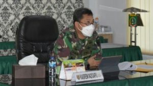 Kasrem 042/Gapu Ikuti Zoom Meeting Bahas Penyusunan Tim Penanggulangan Pengeboran Migas Ilegal