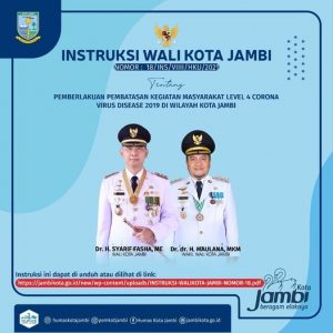 Lihat Isi Lengkap Instruksi Wali Kota Jambi Terkait PPKM Level IV