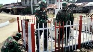 Sambut HUT Kemerdekaan RI, Kodim Sarko Remajakan Tugu Juang