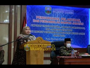 Bupati Muarojambi Lantik Pejabat Sekda Muarojambi dan Pejabat Eselon III dan IV