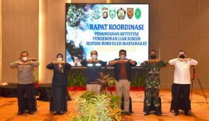 Pangdam II/Sriwijaya Ikuti Rakor Penanganan Aktivitas Pengeboran Liar Sumur Minyak Provinsi Sumsel Dan Jambi