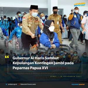 Al Haris Sambut Kepulangan Kontingen Jambi pada Peparnas Papua XVI