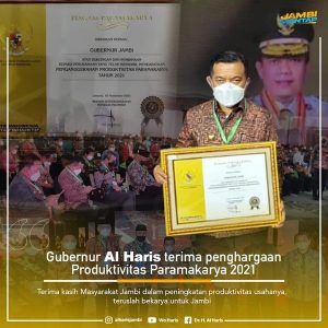 Al Haris Terima Penghargaan dari Kemenaker RI