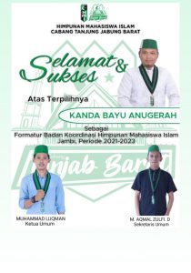 HMI Tanjung Jabung Barat Ucapkan Selamat kepada Ketum Badko Terpilih