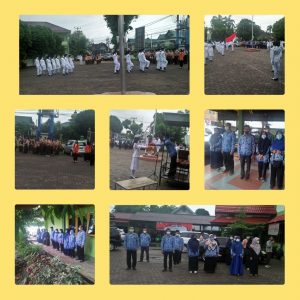 Upacara Peringatan Hari Pahlawan 2021 di SMA Negeri 1 Jambi di Bawah Tetesan Hujan