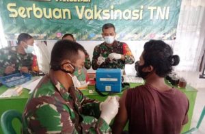 Dukung Target Capaian Vaksinasi Jambi, Tim Vaksinator Kodim Sarko Sasar Warga Di Dua Kabupaten
